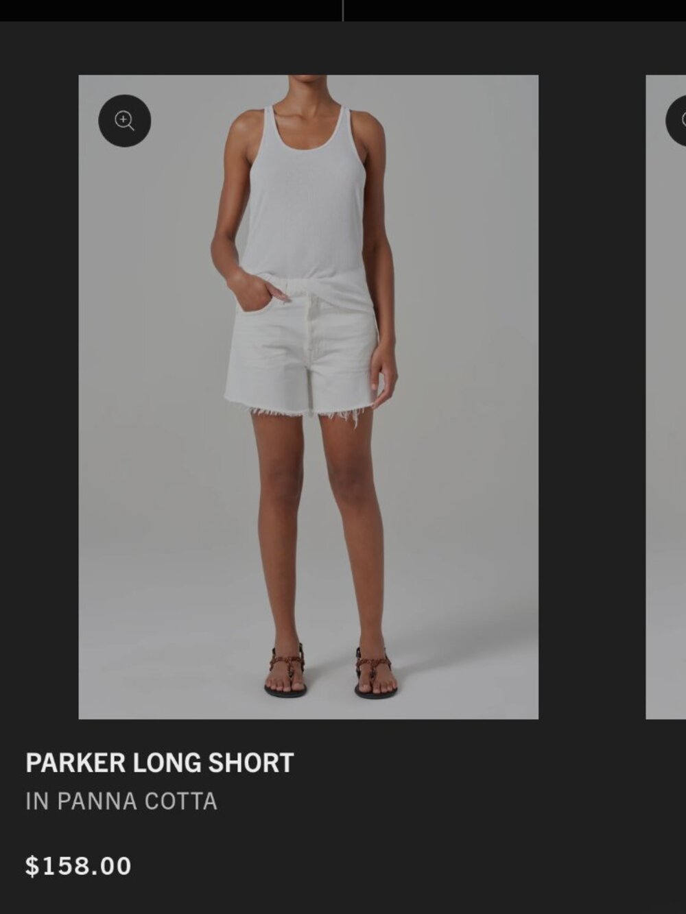 AGOLDE Parker Long Shorts – Panna Cotta White Denim – Raw Hem – Button Fly – 25 - Picture 2 of 8